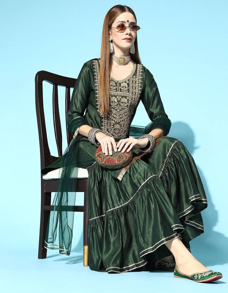 Ethnic Motifs Liva Kurta Set