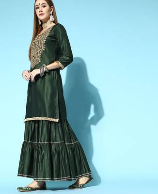 Ethnic Motifs Liva Kurta Set 5