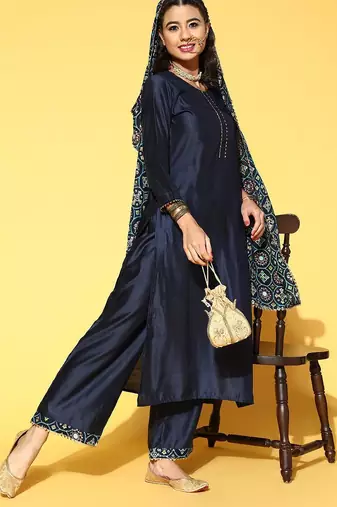 Solid Liva Kurta Set