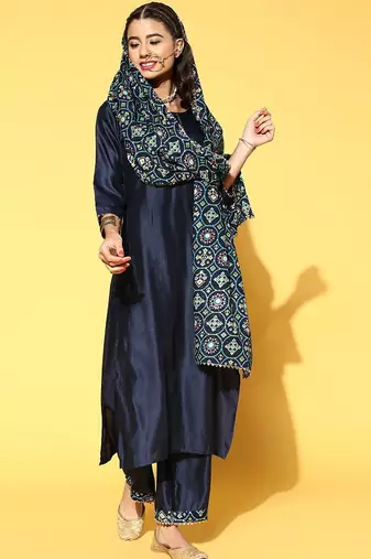 Solid Liva Kurta Set