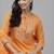 Women Orange Bandhani Print Gotta Patti Kurta with Palazzos & Dupatta