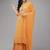 Women Orange Bandhani Print Gotta Patti Kurta with Palazzos & Dupatta