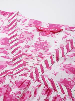 Printed Empire Kantha Work Pure Cotton Kurta with Palazzos & Dupatta 2