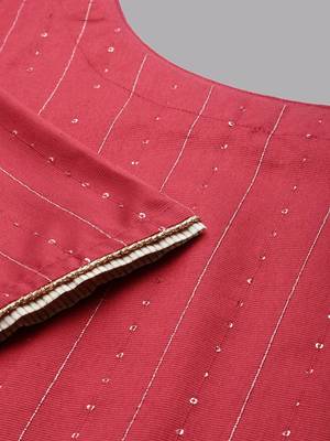 Women Maroon Panelled Liva Kurta with Trousers & With Dupatta 2