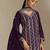 Purple embroidered chinon semi-stitched sharara salwar suit