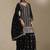 Black embroidered chinon semi-stitched sharara salwar suit