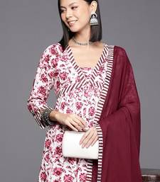 Women Printed Pure Cotton Kurta With Palazzos & Dupatta