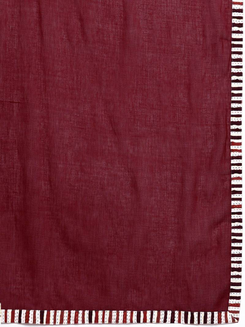 Women Printed Pure Cotton Kurta With Palazzos & Dupatta