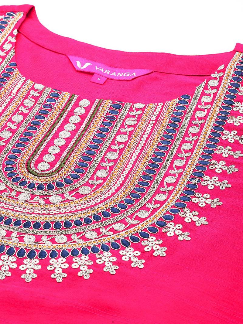 Women Yoke Design Regular Sequinned Kurta with Trousers & With Dupatta