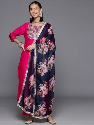 Women Yoke Design Regular Sequinned Kurta with Trousers & With Dupatta 1
