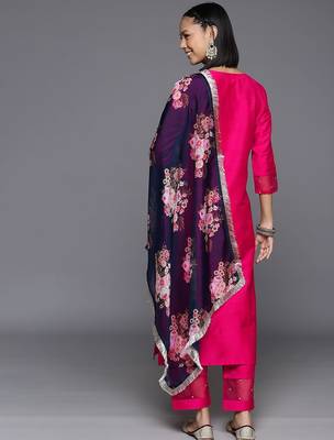 Women Yoke Design Regular Sequinned Kurta with Trousers & With Dupatta 7