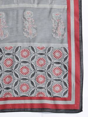 Embroidered Thread Work Pure Cotton Kurta with Trousers & With Dupatta 4