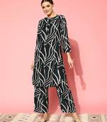 Fusion Abstract Printed Regular Kurta with Trousers