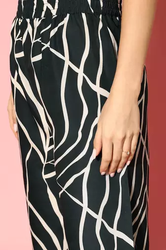Fusion Abstract Printed Regular Kurta with Trousers