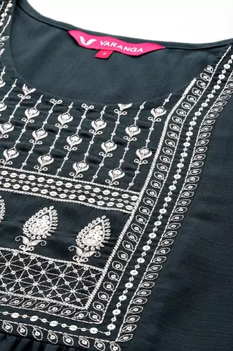 Women Ethnic Motifs Yoke Design Regular Sequinned Kurta with Trousers & Dupatta