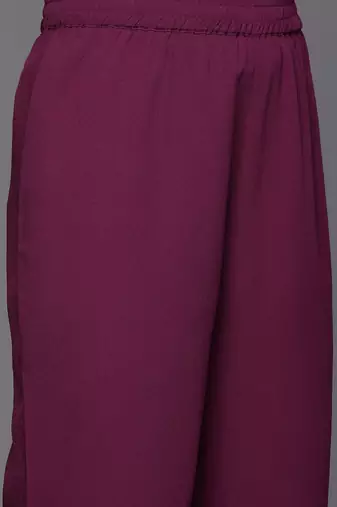 Abstract Woven Design Flared Kurta with Trousers