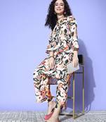 Women Printed Regular Kurta with Trousers