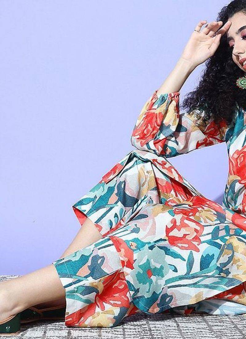 Women Floral Printed Regular Kurta with Palazzos