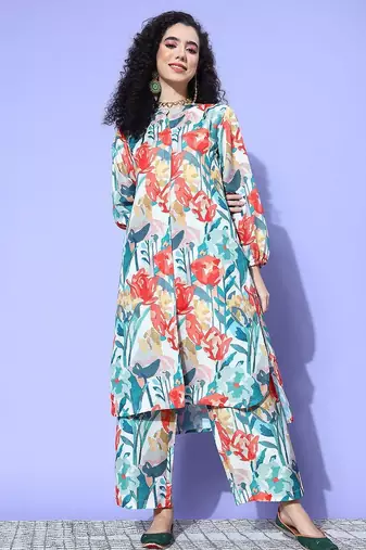 Women Floral Printed Regular Kurta with Palazzos