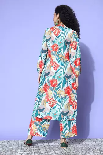 Women Floral Printed Regular Kurta with Palazzos