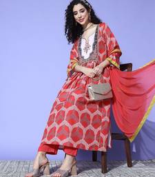 Women Ethnic Motifs Printed Empire Gotta Patti Kurta with Trousers & With Dupatta