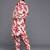 Women Abstract Printed Shirt Collar Straight Kurta With Tonal Bottom