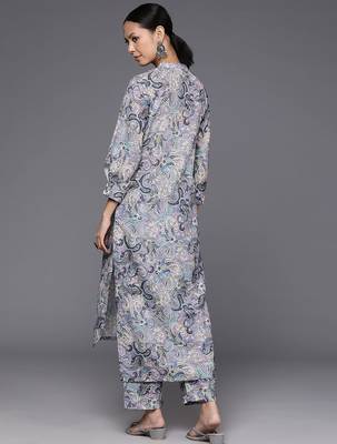 Women Paisley Printed Regular Kurta With Trousers 6