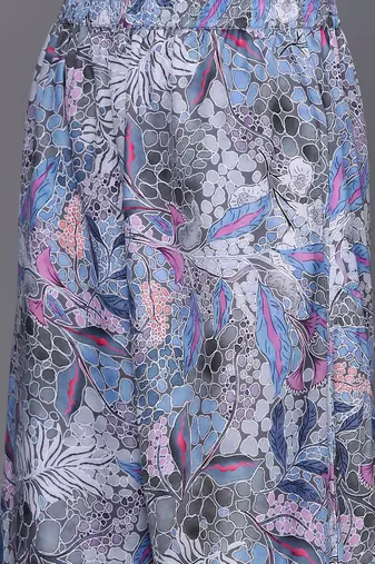 Women Abstract Printed Angrakha Style Kurta With Palazzos