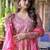 Floral Printed Empire Mirror Work Pure Cotton Kurta With Sharara & Dupatta