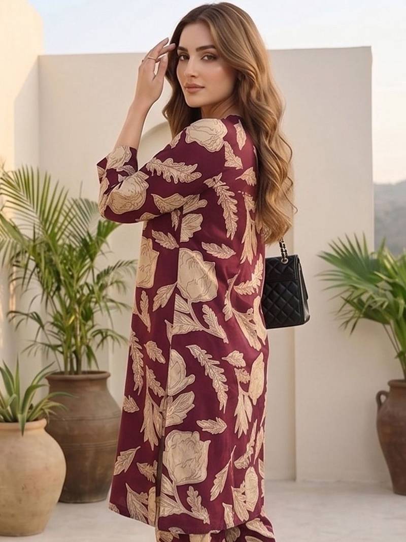 Women Floral Printed Regular Pure Cotton Kurta with Trousers