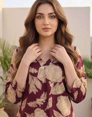 Women Floral Printed Regular Pure Cotton Kurta with Trousers 7