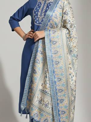 Women Ethnic Motifs Embroidered Regular Thread Work Kurta with Trousers & With Dupatta 2