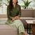 Women Ombre Dyed Regular Thread Work Kurta with Trousers