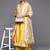 Women Yellow Printed Liva Kurta with Palazzos & With Dupatta