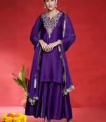 Women Floral Embroidered Kurta with Palazzos & Dupatta