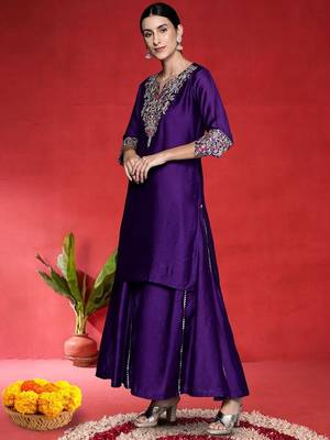 Women Floral Embroidered Kurta with Palazzos & Dupatta 4