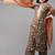 Taupe & Orange Floral Screen Print Kurta with Palazzos and Dupatta