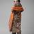 Taupe & Orange Floral Screen Print Kurta with Palazzos and Dupatta