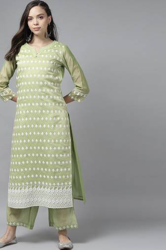 Floral Embroidered Kurta with Palazzos