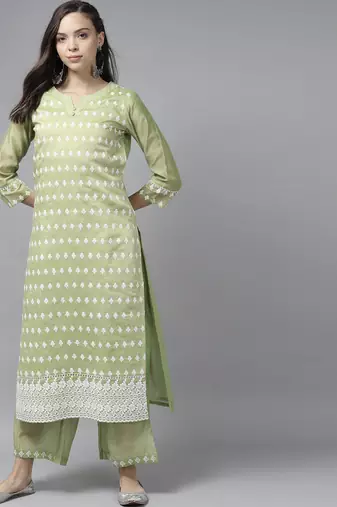Floral Embroidered Kurta with Palazzos