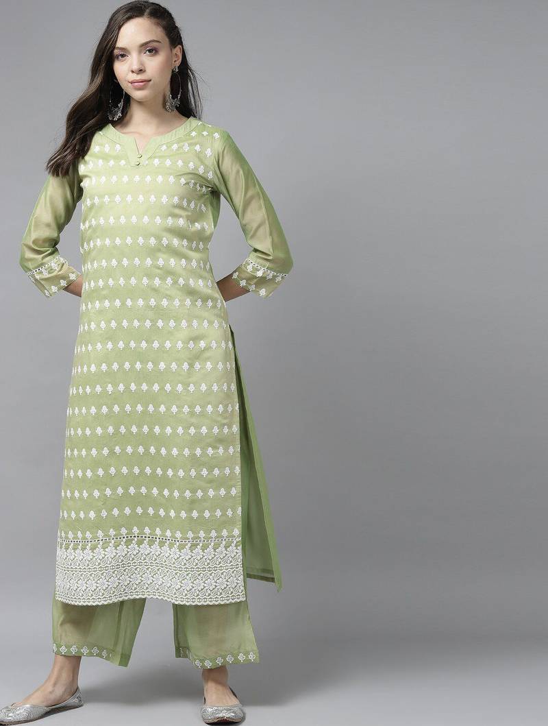 Floral Embroidered Kurta with Palazzos