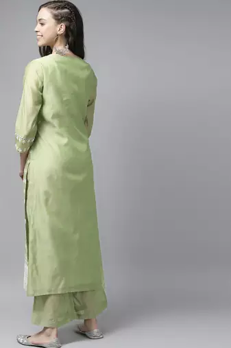 Floral Embroidered Kurta with Palazzos