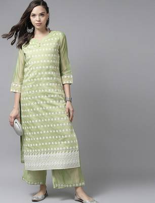 Floral Embroidered Kurta with Palazzos 6