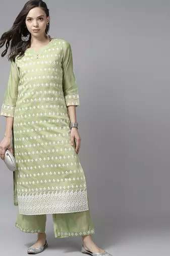 Floral Embroidered Kurta with Palazzos