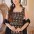 Black embroidered silk blend sleeveless short kurta sharara suit set with dupatta
