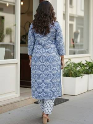 Women Ethnic Motifs Printed Regular Pure Cotton Kurta with Trousers & With Dupatta 2