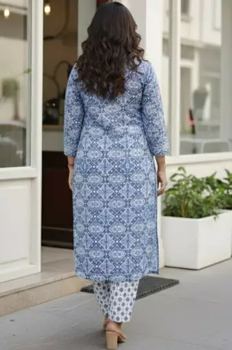 Women Ethnic Motifs Printed Regular Pure Cotton Kurta with Trousers & With Dupatta