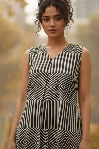Women Striped Regular Kurta with Trousers