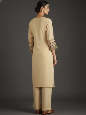 Women Ethnic Motifs Regular Thread Work Kurta with Trousers & With Dupatta 4