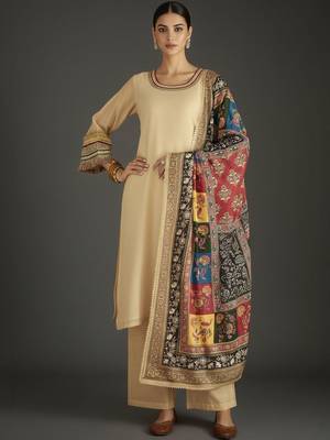 Women Ethnic Motifs Regular Thread Work Kurta with Trousers & With Dupatta 1
